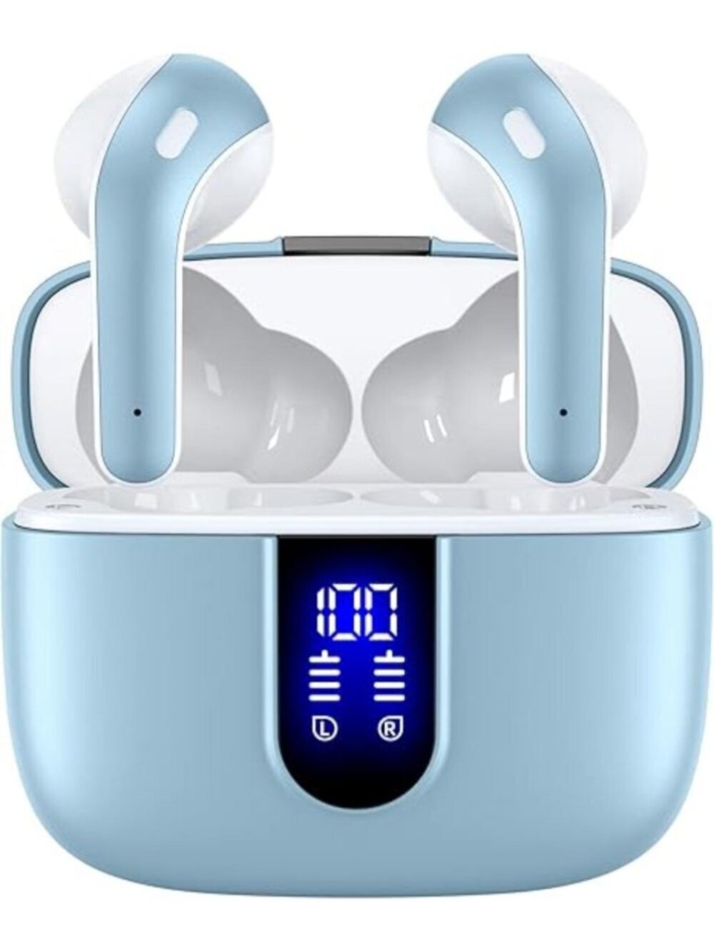 Olive Green Bluetooth Headphones True Wireles Earbuds LED Power Display with Mic